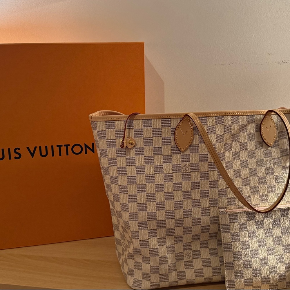 Louis Vuitton Damier Azur Tote - Cream and Tan